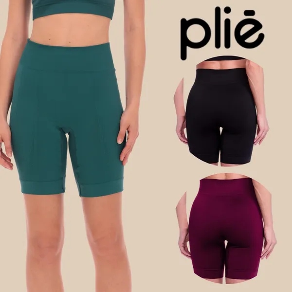 Bermuda Legging Plié Sem Costura Resistente Cintura Alta Fitness Alta Performance Básica Feminina