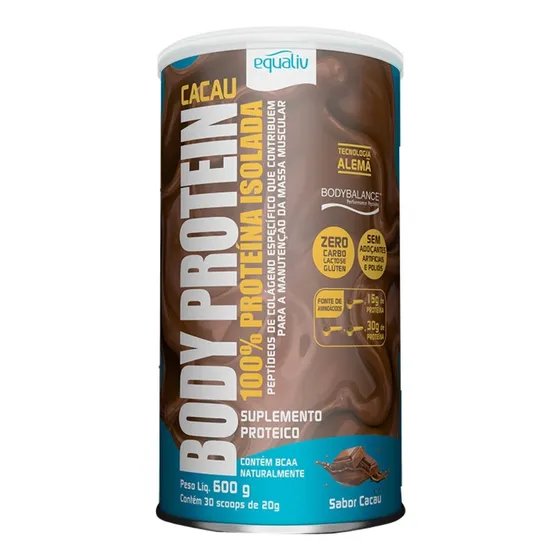 Body Proteina Equaliv 600g Cacau. Sabor Cacau