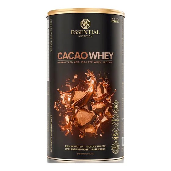 Cacao Whey Com Cacau Gourmet - 840g - Essential Nutrition