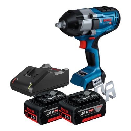 Chave de Impacto Bosch GDS 18V-1000 1/2 Brushless com 2 Baterias 4Ah e Carregador Rápido Bivolt