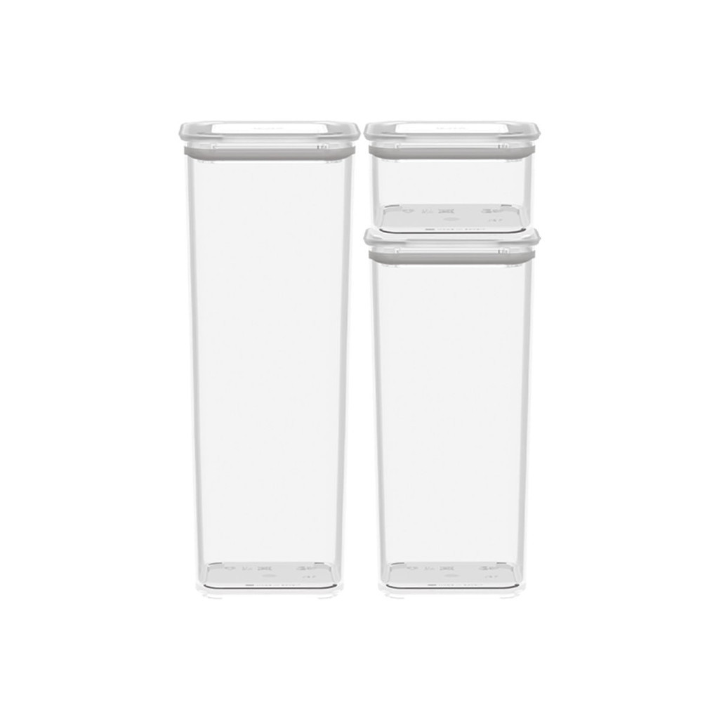 Conjunto 3 Potes Herméticos Coza Modo Cor Cristal