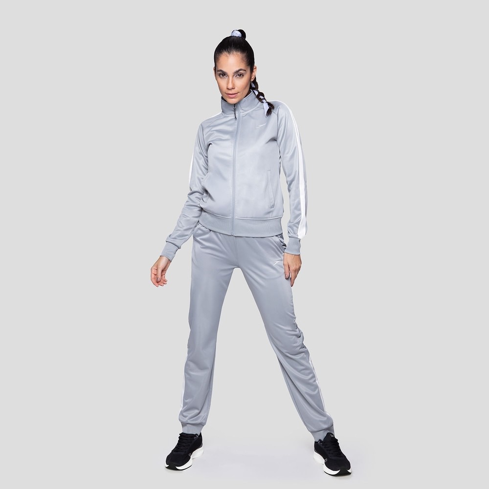 Conjunto de Agasalho Feminino Basic Sports Speedo - CINZA BRANCO VAPOR