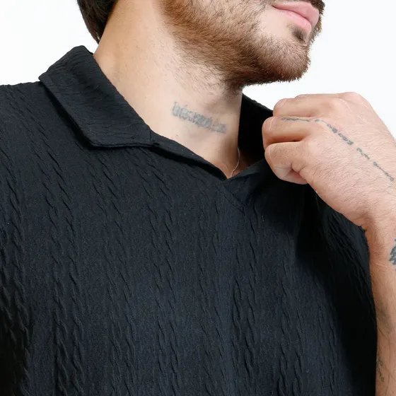 Conjunto Texturizado Horizon Preto Polo Live Original