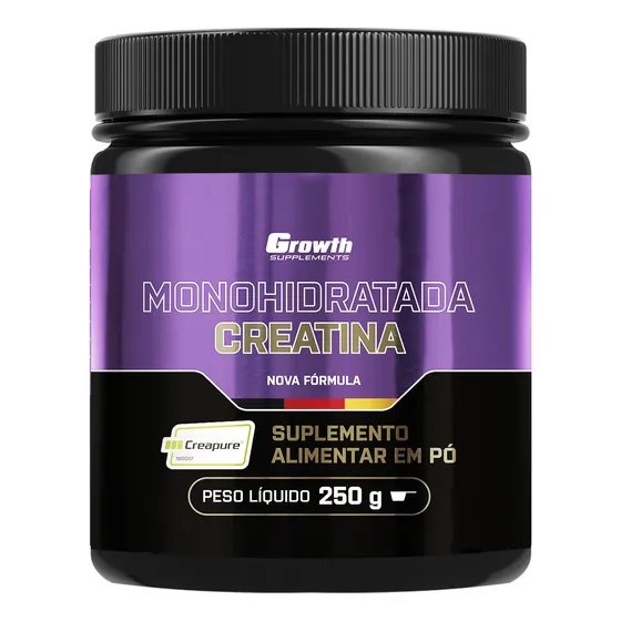 Creatina Creapure 250g Growth Supplements sem Sabor em Pó suplemento Esportivo