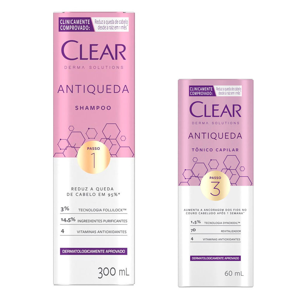 Kit 1 Tônico Clear Derma Solutions Antiqueda 60ml