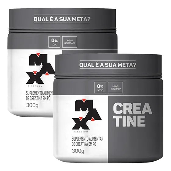Kit 2x Creatina 300g Max Titanium Monohidratada em Pó Sem Sabor