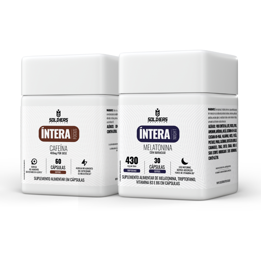 Kit: Cafeína Íntera Focus + Melatonina Calm - Soldiers Nutrition