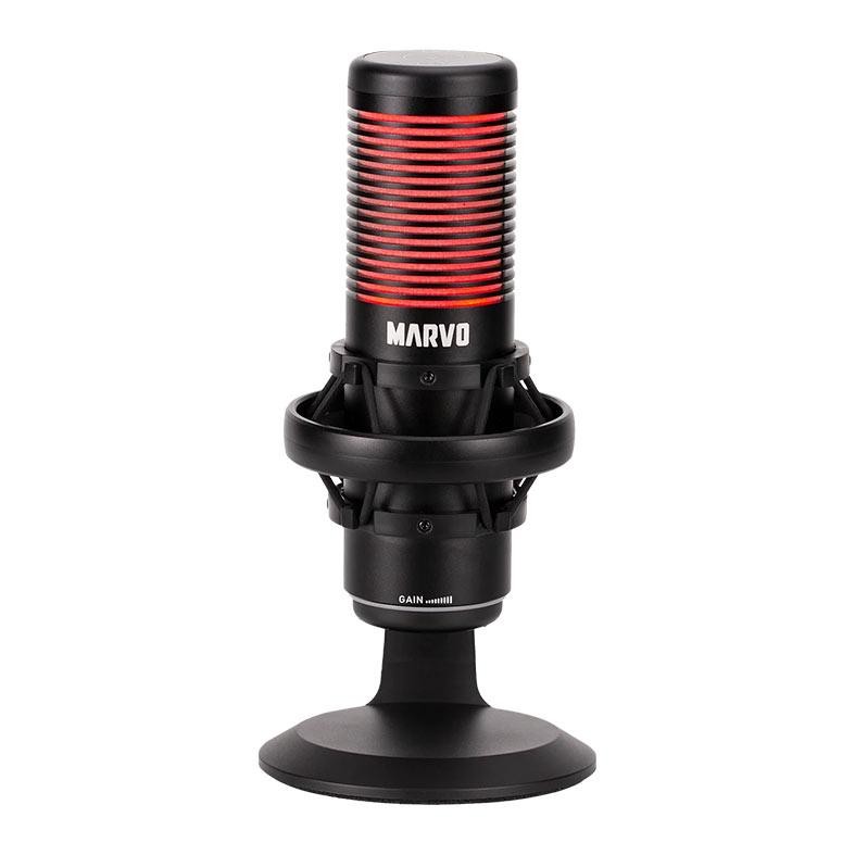 Microfone Gamer Marvo MIC-07 Blast 60, RGB, USB, Preto, MIC-07-BK