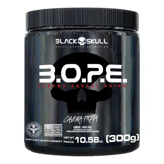 Pré Treino B.O.P.E. Sabor Limão Pote de 300g Black Skull