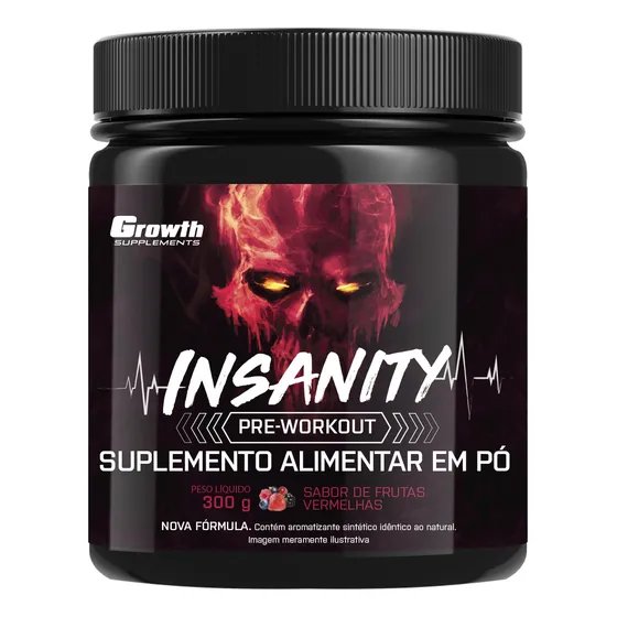 Pré-treino Insanity 300g Growth Supplements - Frutas Vermelhas