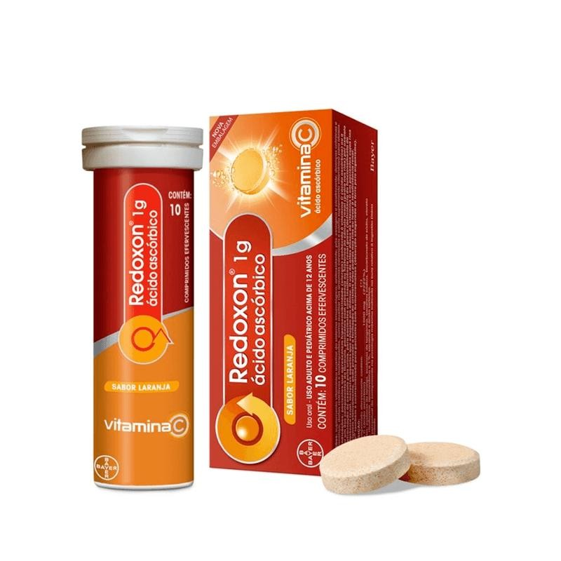 Suplemento de Vitamina C Redoxon 1g Sabor Laranja 10 Comprimidos Efervescentes