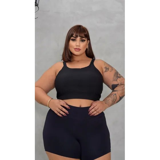 Top Croped Plus Size Casual Academia Ginastica Oferta Treino
