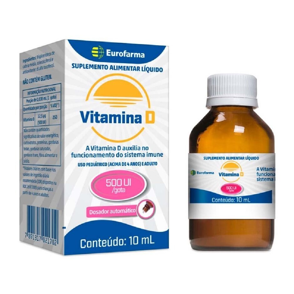 Vitamina D 500 Ui Solução Oral X 10 Ml