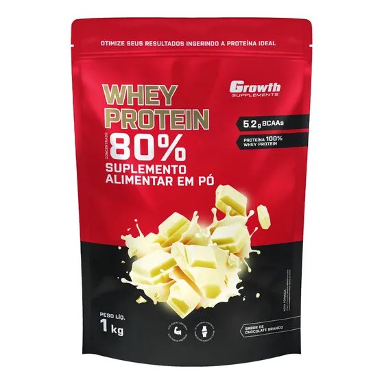 Whey Concentrado 1kg Growth Supplements - Chocolate Branco