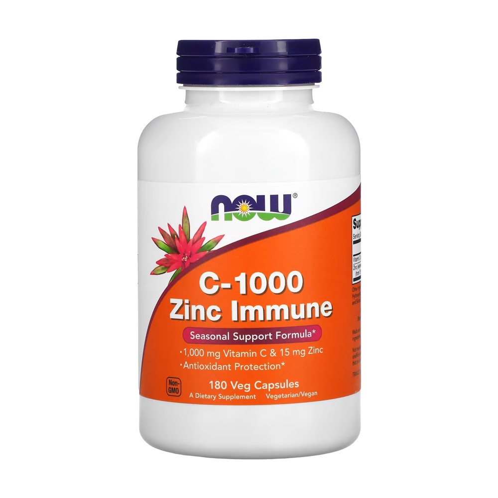 Zinco Imune e Vitamina C Now Foods 180Veg Caps Importado